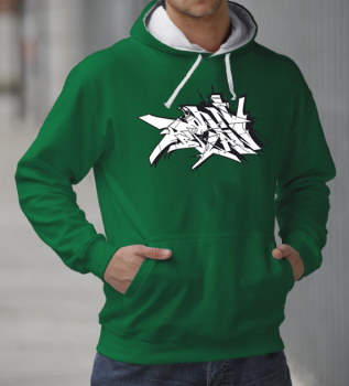 Downbylaw Hoodie Slider Scetch -  Green - White