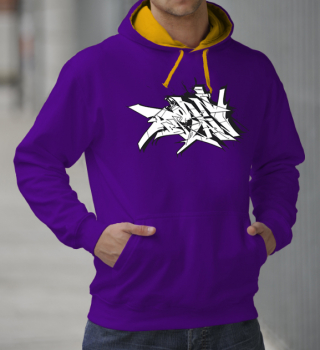 Downbylaw Hoodie Slider Scetch -  Lila / Gelb