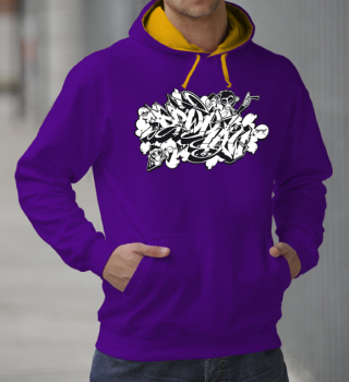 Downbylaw Hoodie Dater Scetch -  Lila / Gelb