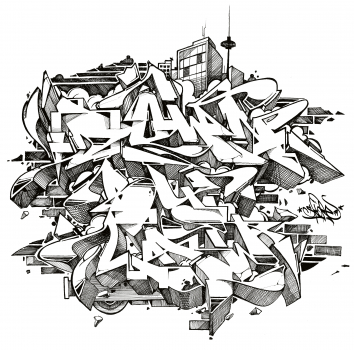 Downbylaw Scetch T-Shirt by Skore 79- schwarzer Style