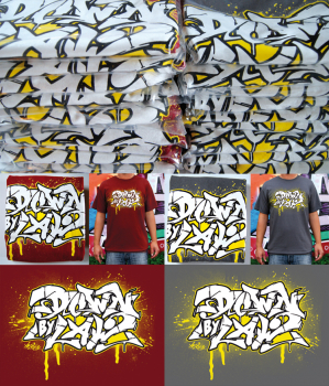 Downbylaw Akte Scetch Graffiti T-Shirt / Dunkelgrau